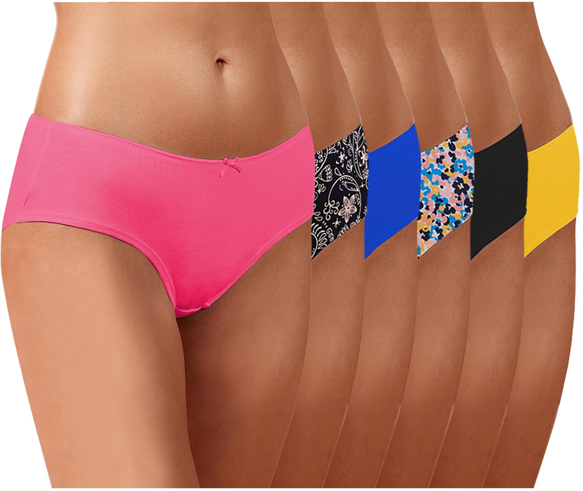 Cotton Plus Size Underwear Regular Full Coverage Innerwear Panty Set for Women and Teenage Girls Hipster Brief for Daily Use Combo Pack (Assorted Prints and Colours) Multicolour