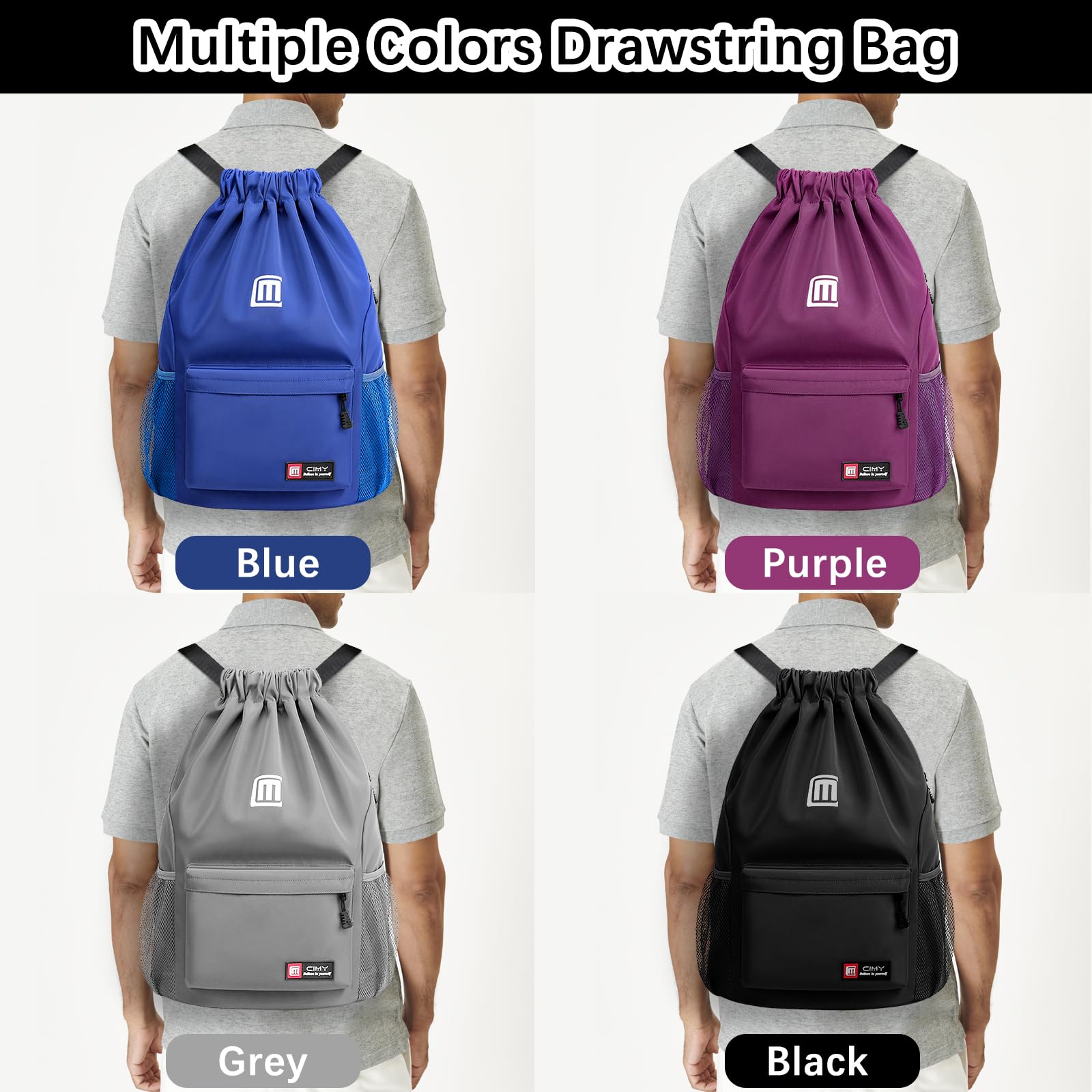Mochila de Cuerdas Impermeable Gran Capacidad para Mujer Hombre Deportiva