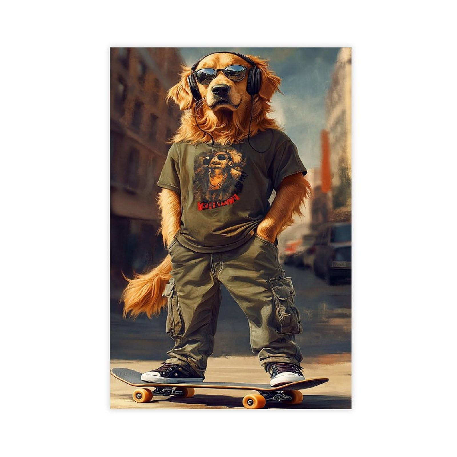 Bareronor Fashionable Golden Retriever Canvas Poster Bedroom Decor Landscape Office Room Decor Gift 24" L X 36" W