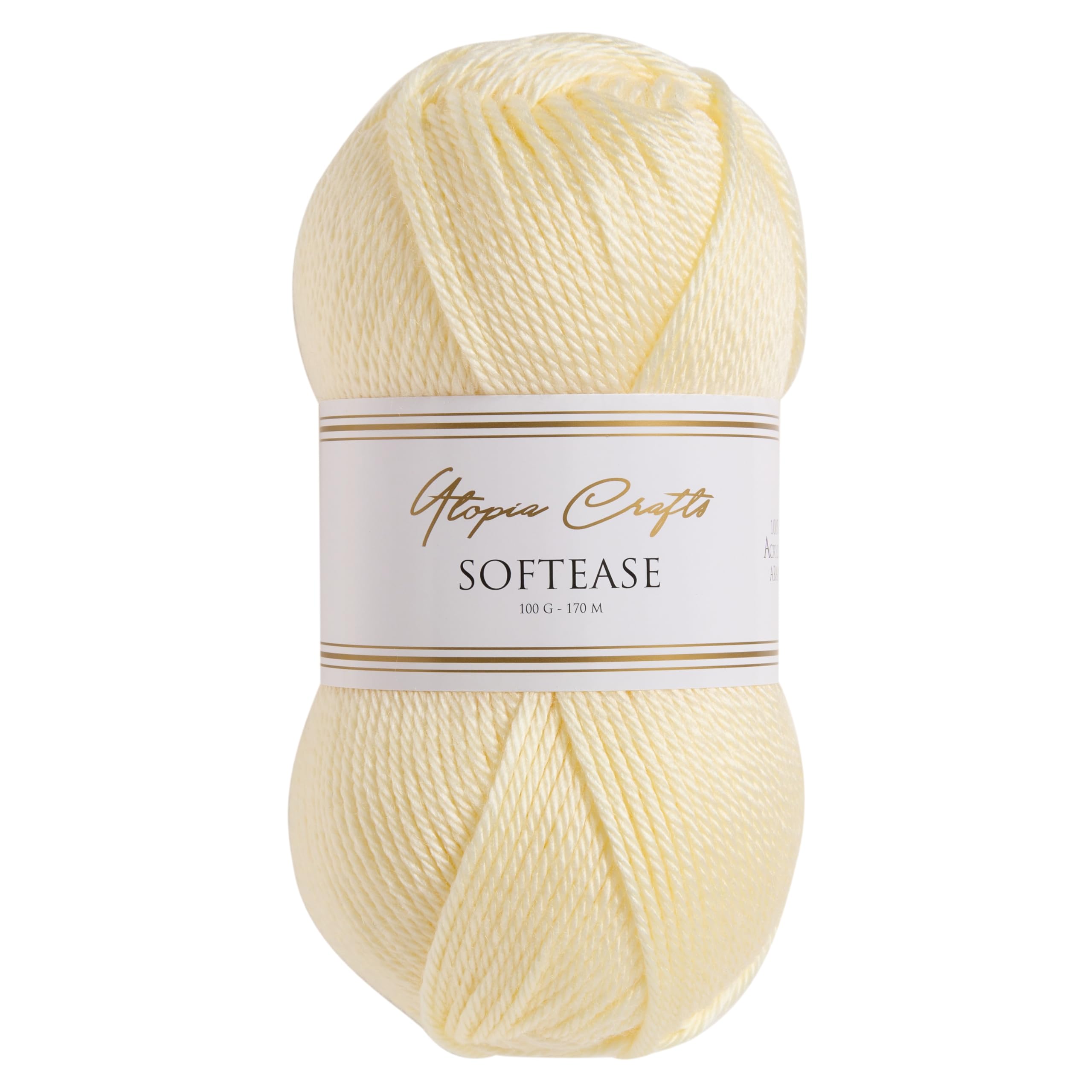 Utopia Crafts Softease Knitting and Crochet Yarn 100g (Ivory Whisper)