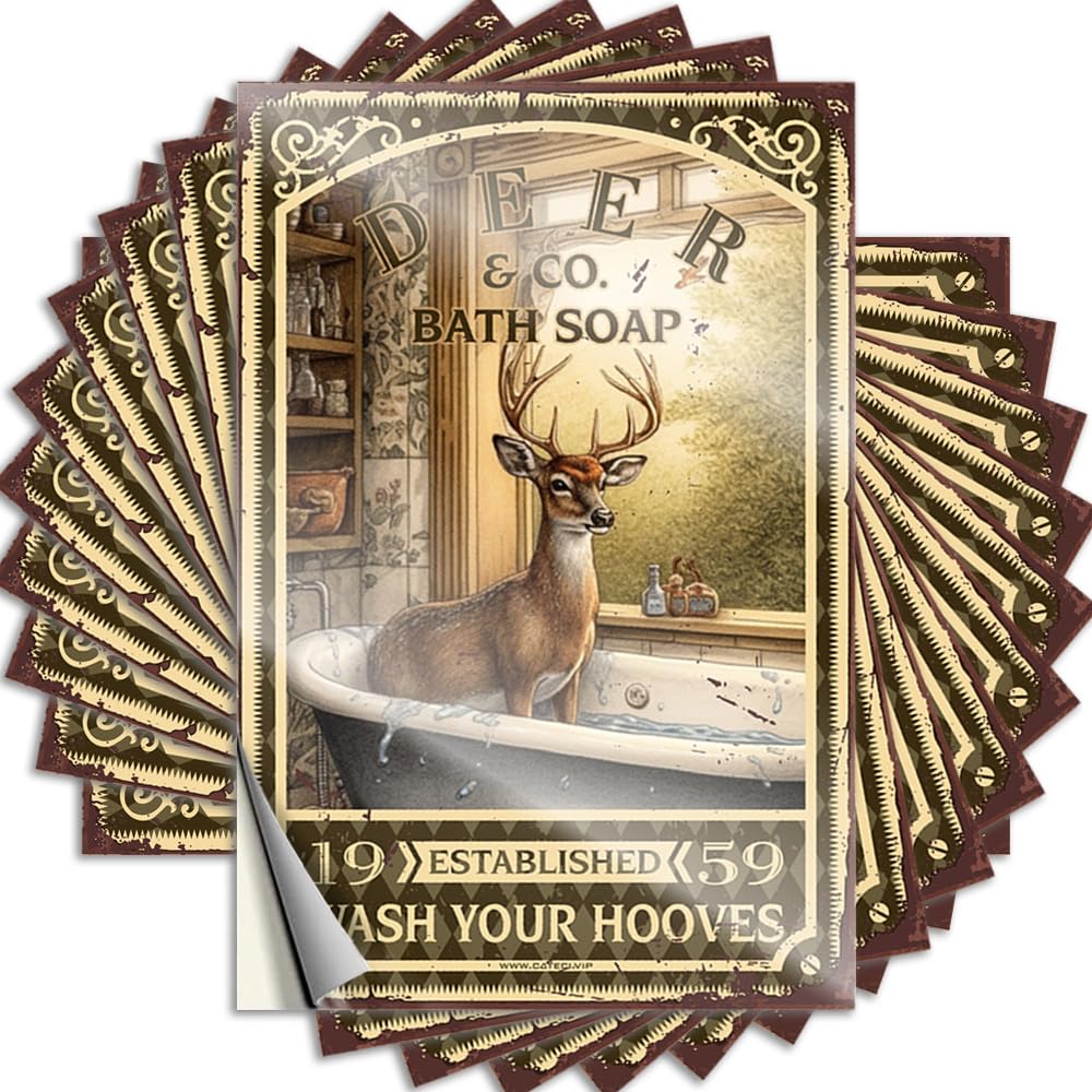 Tattoos Indie Room Decor Car Vintage Bumper Deer Bath Soap Wash Your Hooves - Scratch Resistant Stickers(8X12CM)