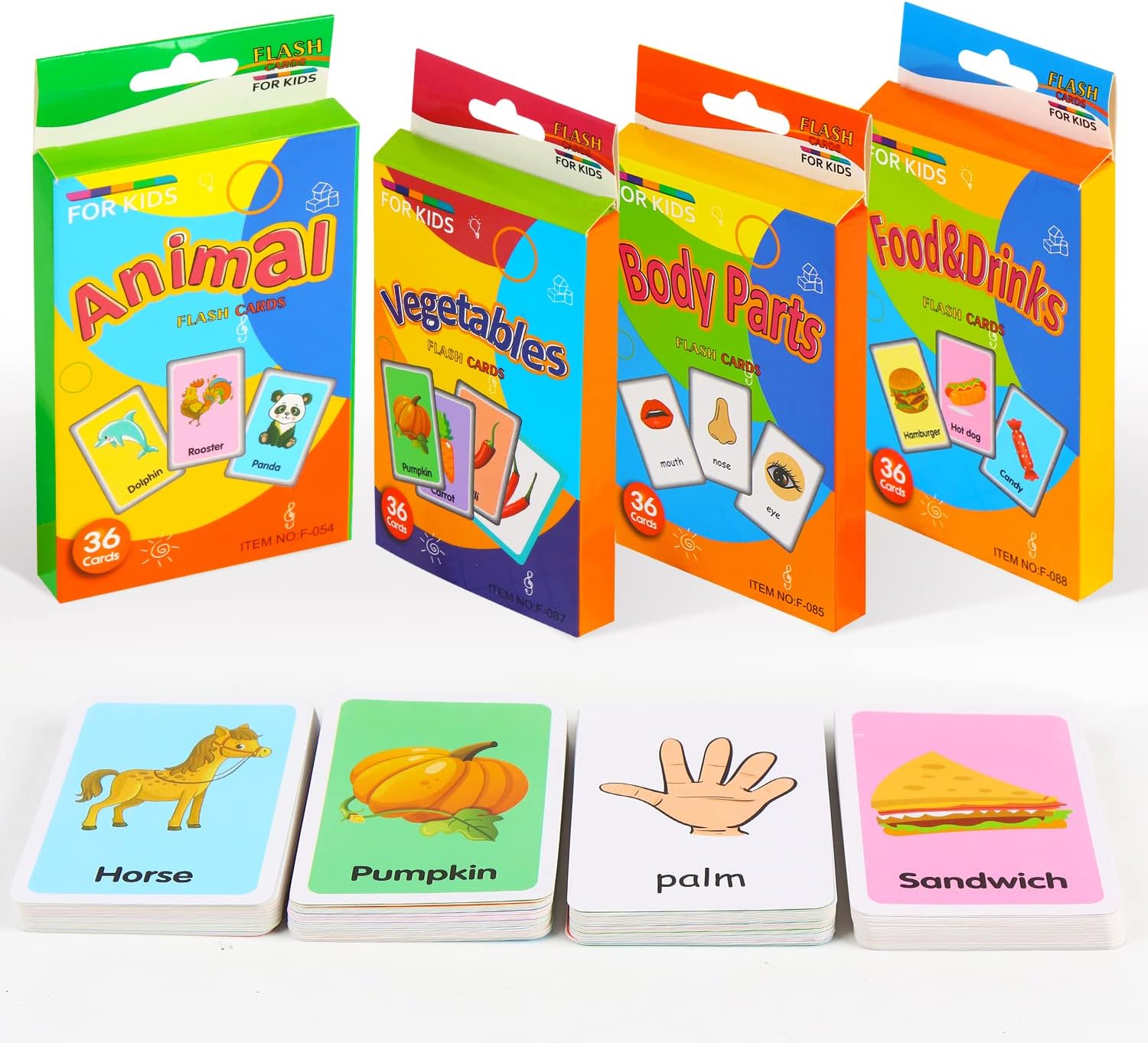 SULOLI Alphabet Flash Cards Set of 4 Small Boxes for