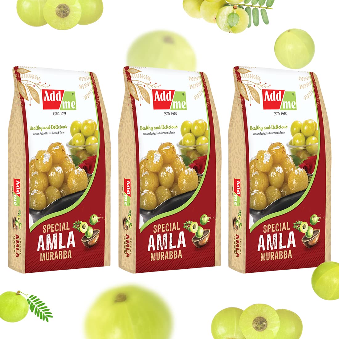add me Amla murabba Dry King Size 3KG Without Sugar Syrup fine Quality murraba 3 x 1kg Vacuum Pack