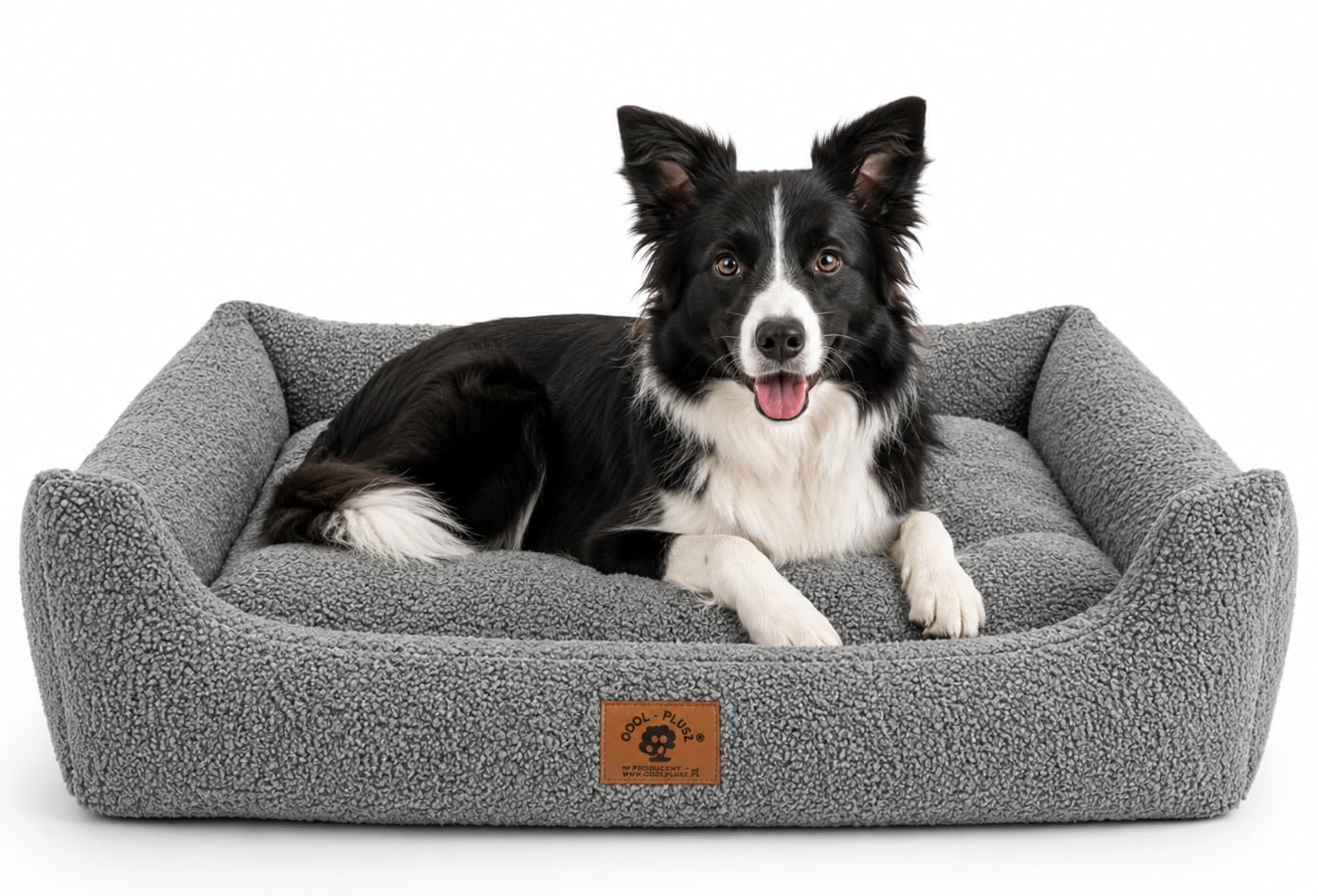 Odolplusz Cuccia per cani XXL, lavabile, soffice, 95 x 75 cm, grigio, con bordi rialzati e cuscino rimovibile (grafite)