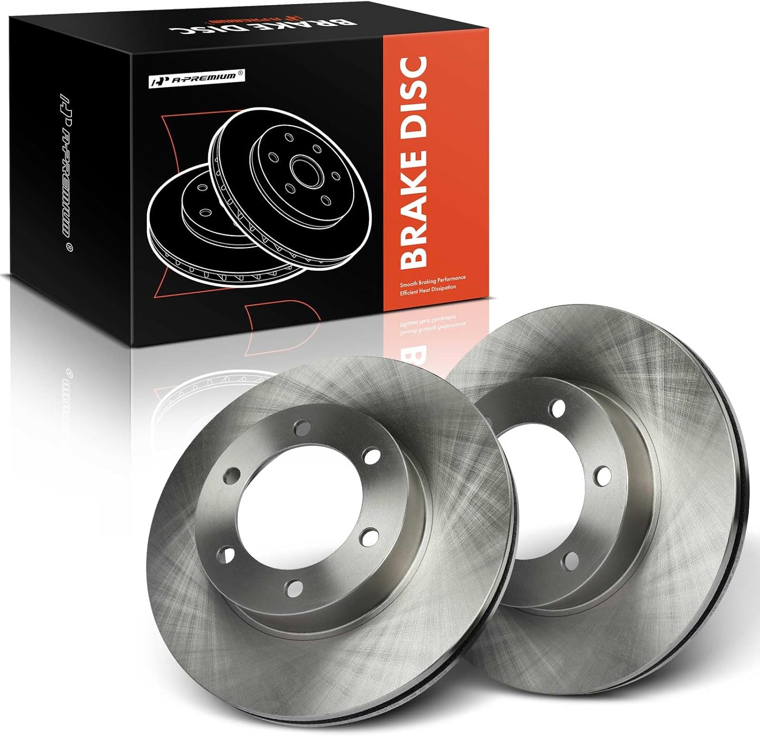 A-Premium 12.55 inch (319mm) Front Vented Disc Brake Rotors Compatible with Select Toyota Models - Tundra 2000-2006, Sequoia 2001-2007, 2-PC Set