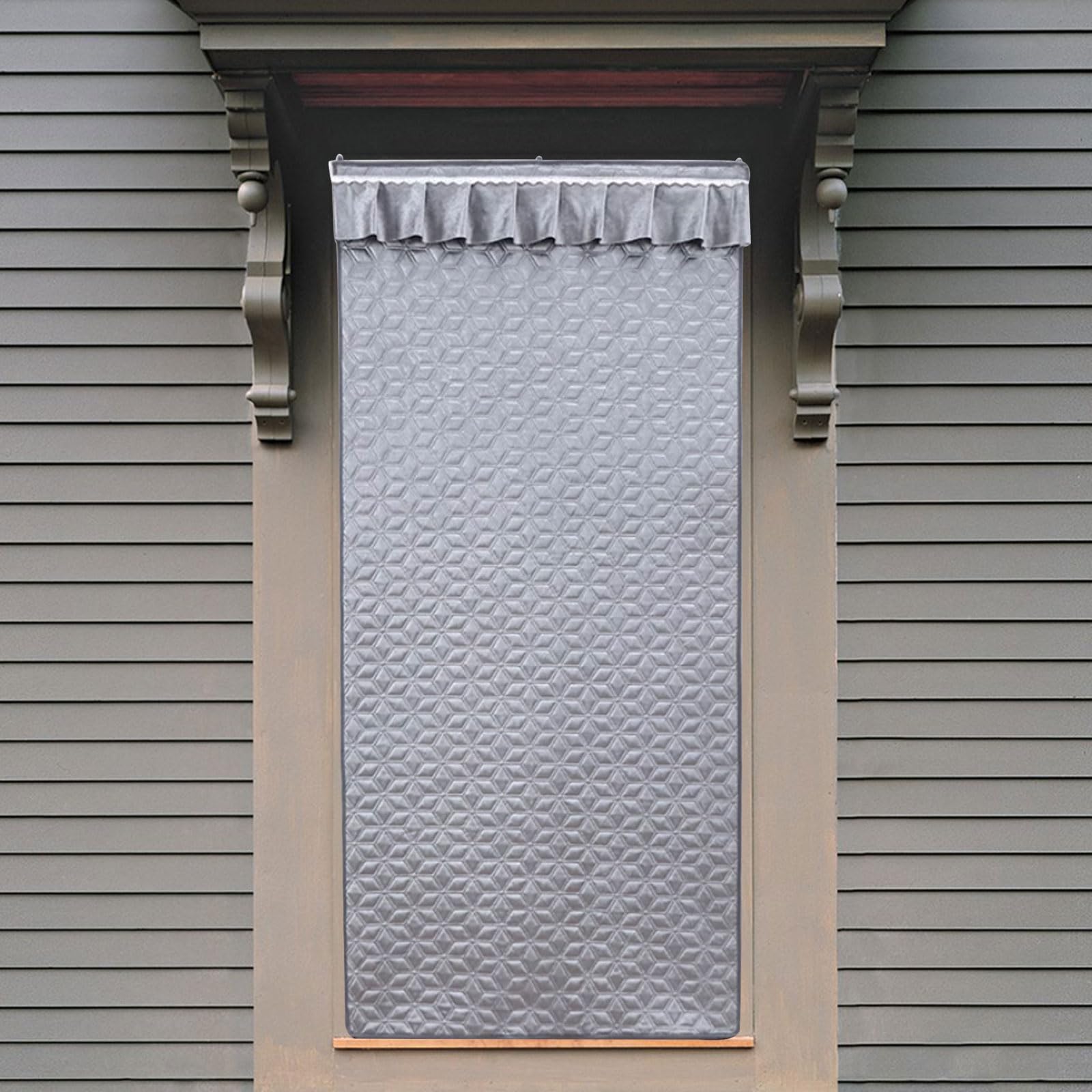 Izolowana termicznie zasłona drzwiowa na zimę szara osłona działowa samouszczelniająca wiatroszczelna do użytku na zewnątrz / wewnątrz 80 x 220 cm idealna do kuchni i sypialni