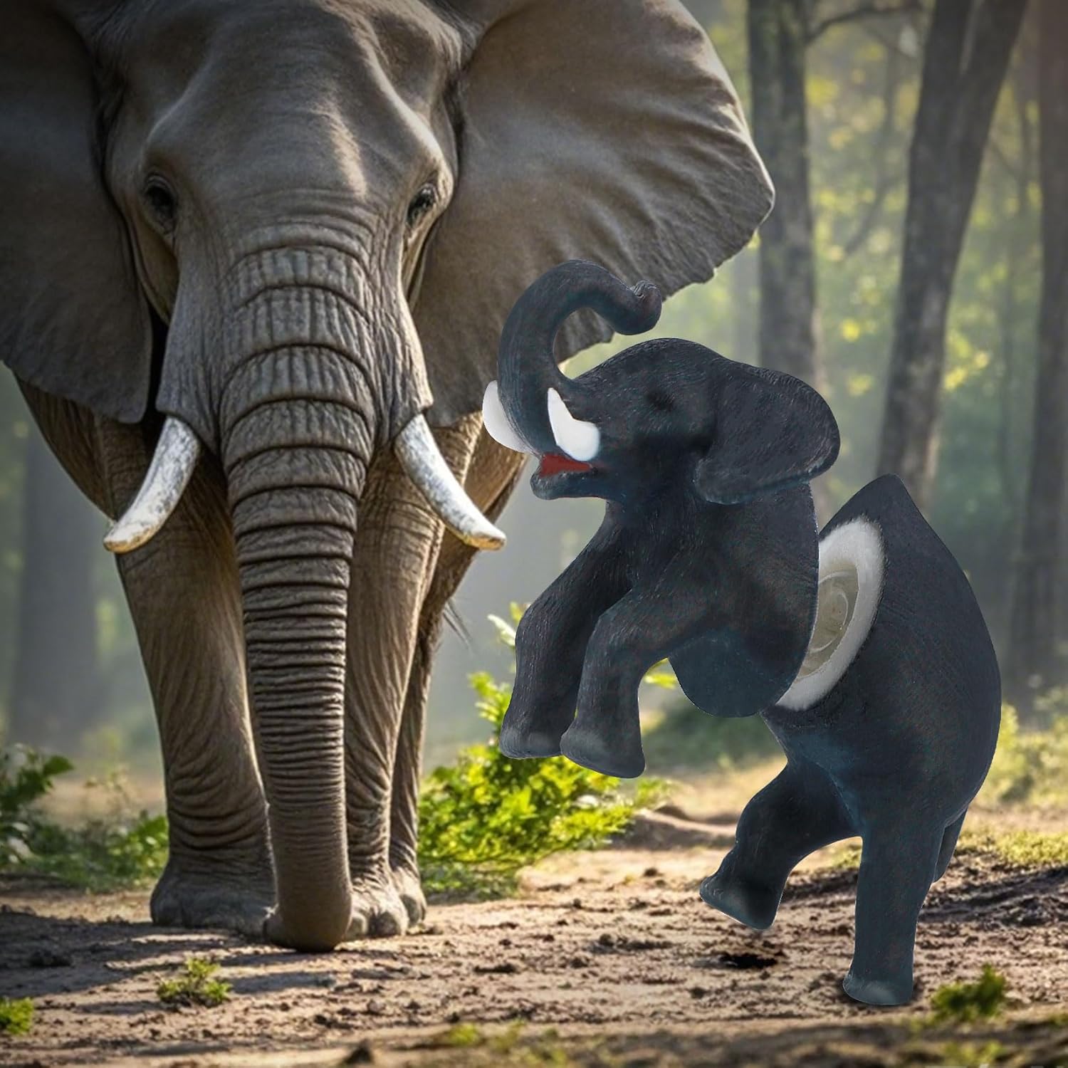 3D Printed Hand-Painted Elephant Stud Earrings, Eco-Friendly Resin, 925 Silver Post Hypoallergenic, Handmade Fun Animal Earrings, Gifts for Women and Men