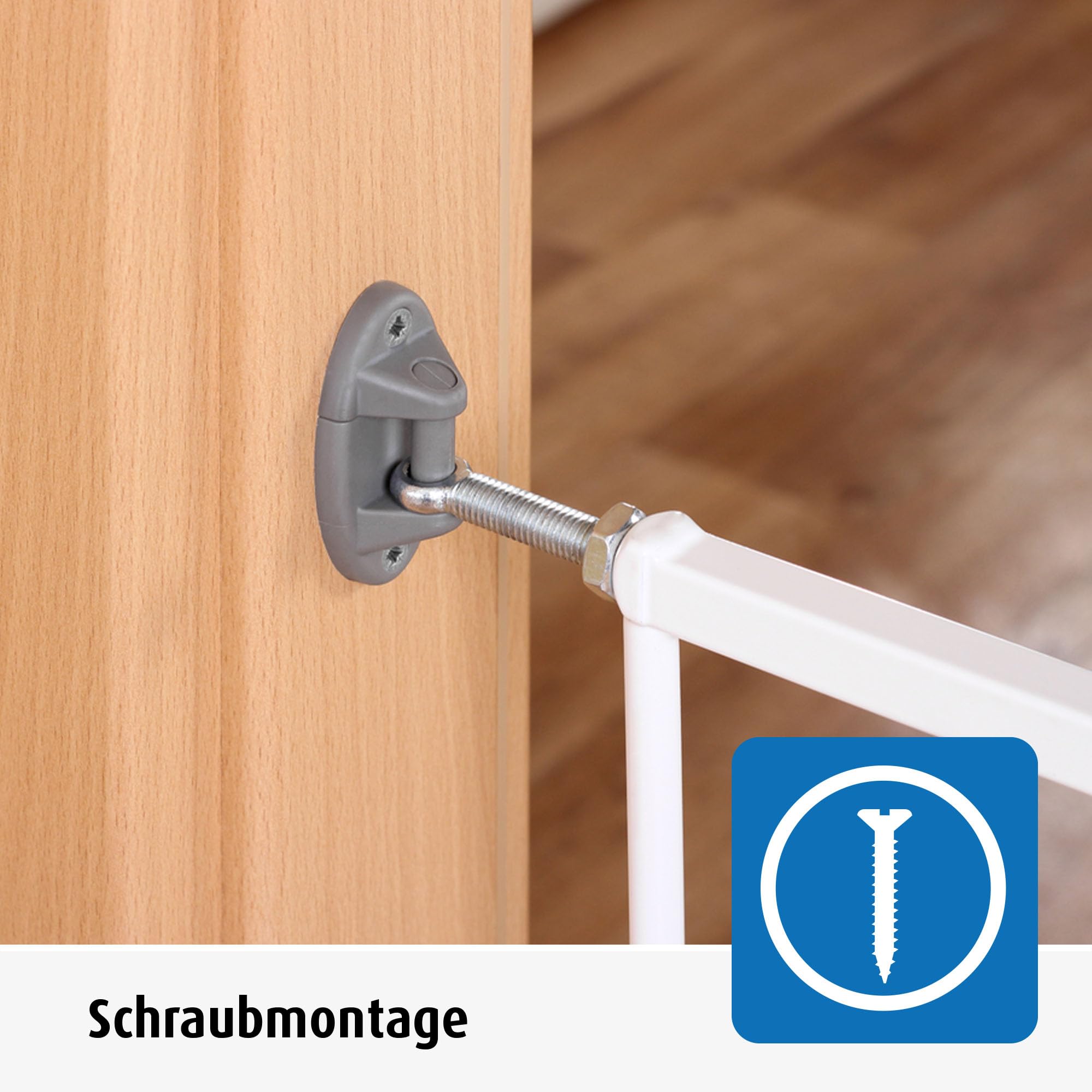 reer Türgitter und Treppengitter Advanced zum Schrauben, stabiler Halt, Durchgangsbreite 75-110cm