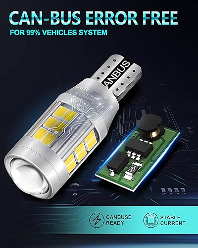 Miniatura 5 de Combriller Bombilla LED 912 921, Bombillas de Luz de Reversa de Respaldo 921 Blancas, 3600 Lúmenes Súper Brillantes 906 912 T15 W16W 921 Bombillas