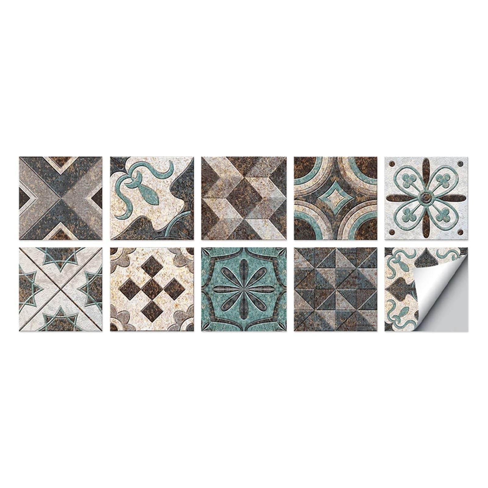 Wall Tile Sticker Tile Stickers 20x20 Self-Adhesive Wall Decals Peel and Stick(Color6,Size2)