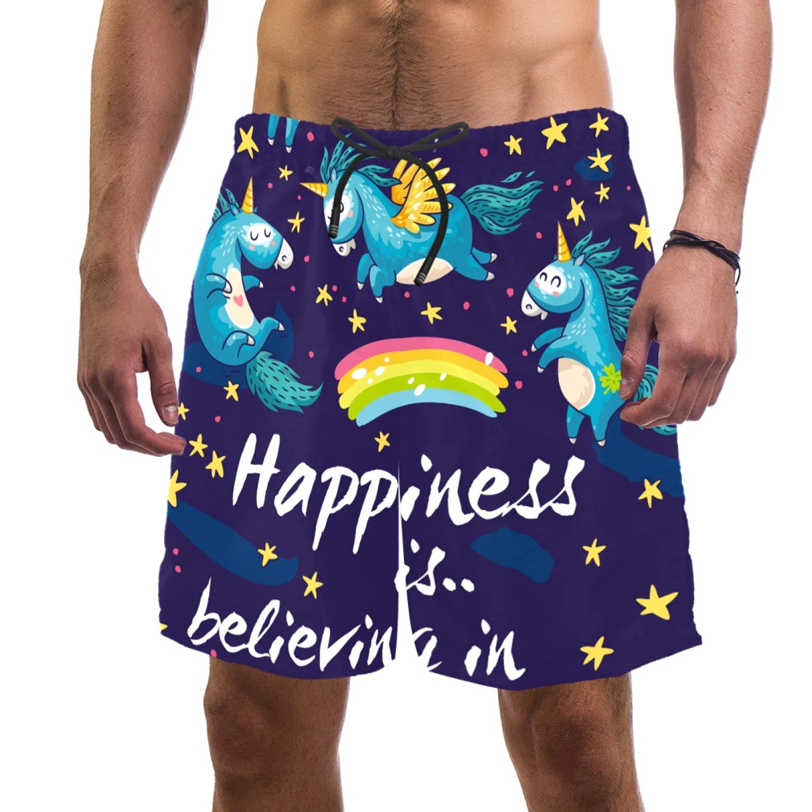 Short de bain pour homme doublure maille séchage rapide bleu