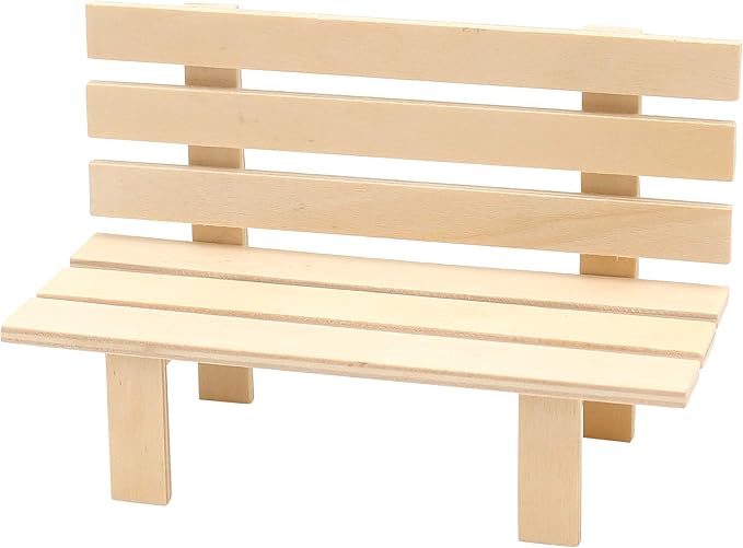 Dekohelden24 Holz Dekobank, 17 x 8 x 11 cm, Natur