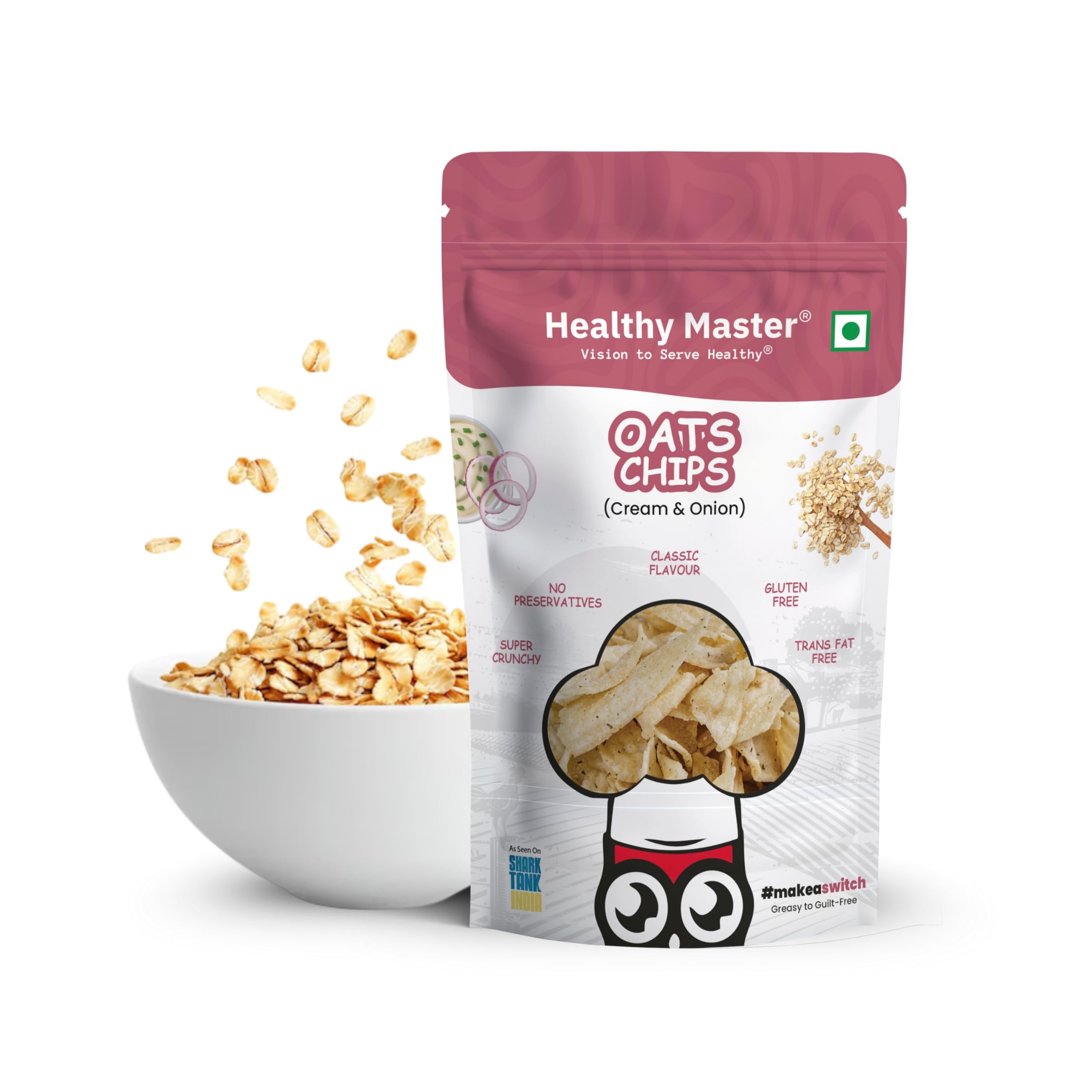 - Healthy Master Oats Chips 200g | Light & Crispy Chips, high protein | Natural ingredients, Vegan, Gluten Free, No Palm Oil, No Artificial Preservatives, Trans Fat Free, Low Calorie