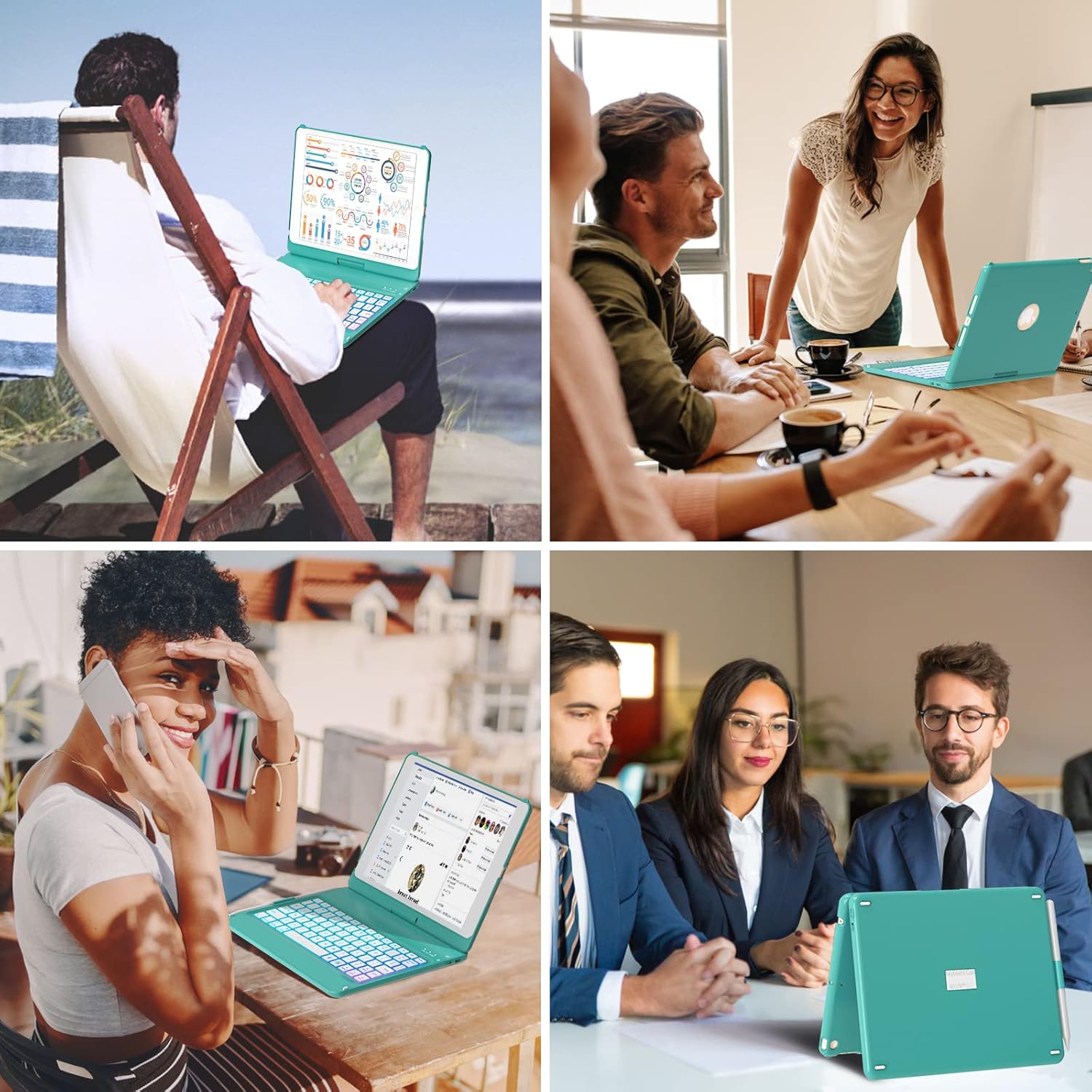 MMK Keyboard Case for iPad 10.2 inch 9th Gen 2021,iPad 8th Generation 2020,iPad 7th Generation 2019,7 Color Backlit 360 Rotatable Wireless Detachable Bluetooth Keyboard Cover Tablet Case - Image 7