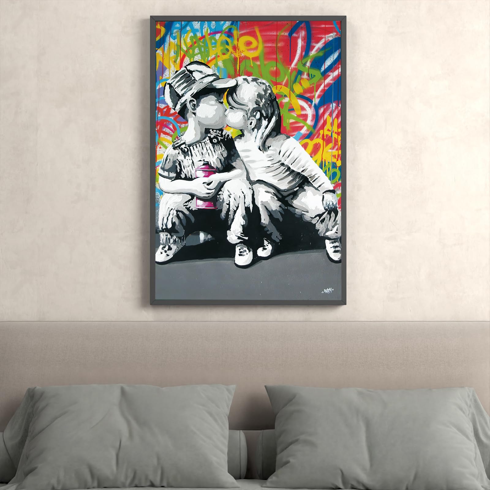 Amazon.co.jp: Banksy アートパネル 1枚 飾り絵 バンクシー 花束