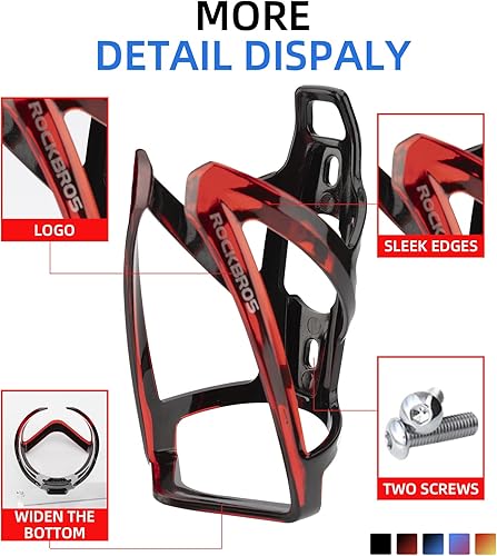 Miniatura 3 de ROCKBROS - Portabotellas ultraligero para bicicleta, con tornillos y herramienta, universal para bicicletas de carretera, MTB y montaña (paquete de