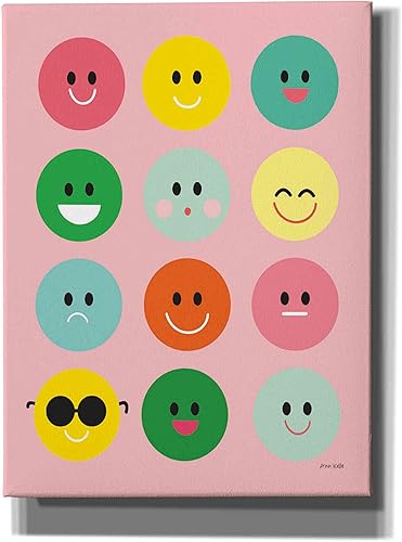 Epic Graffiti 'Happy Circles' de Ann Kelle Designs, lienzo decorativo para pared, 12 x 16 pulgadas