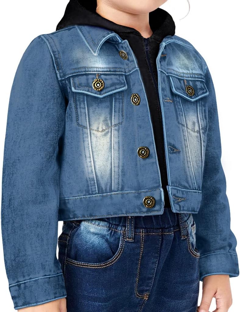 Twinkle Star Toddler Hooded Denim Jacket - Cartoon Jean Jacket - Star Denim Jacket for Kids