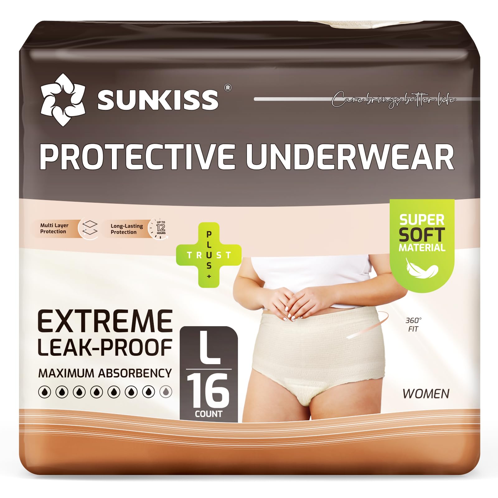 SUNKISS Women Incontinence Underwear, Daytime Disposable