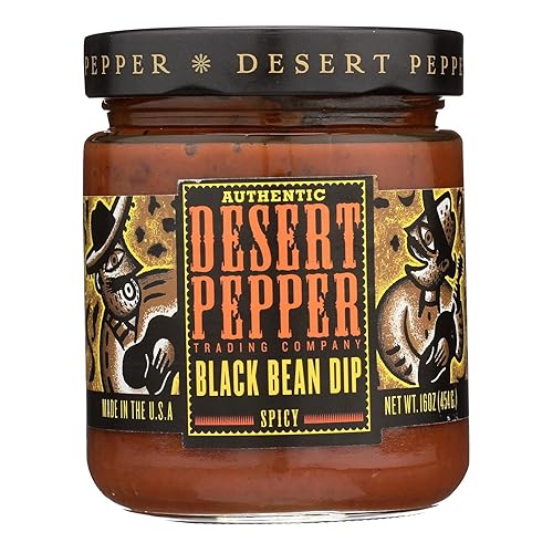 Desert Pepper - Dip de frijoles negros picantes Desert Pepper (6 x 16 onzas)