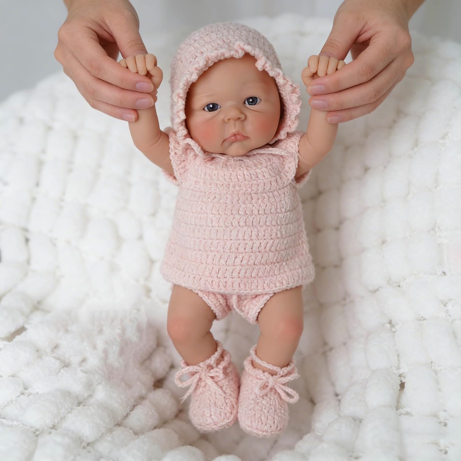 Mire & Mire Reborn Baby Dolls 12" Girl Full Body Silicone Baby Doll -Newborn that Look Open Eyes Baby Dolls-Pink