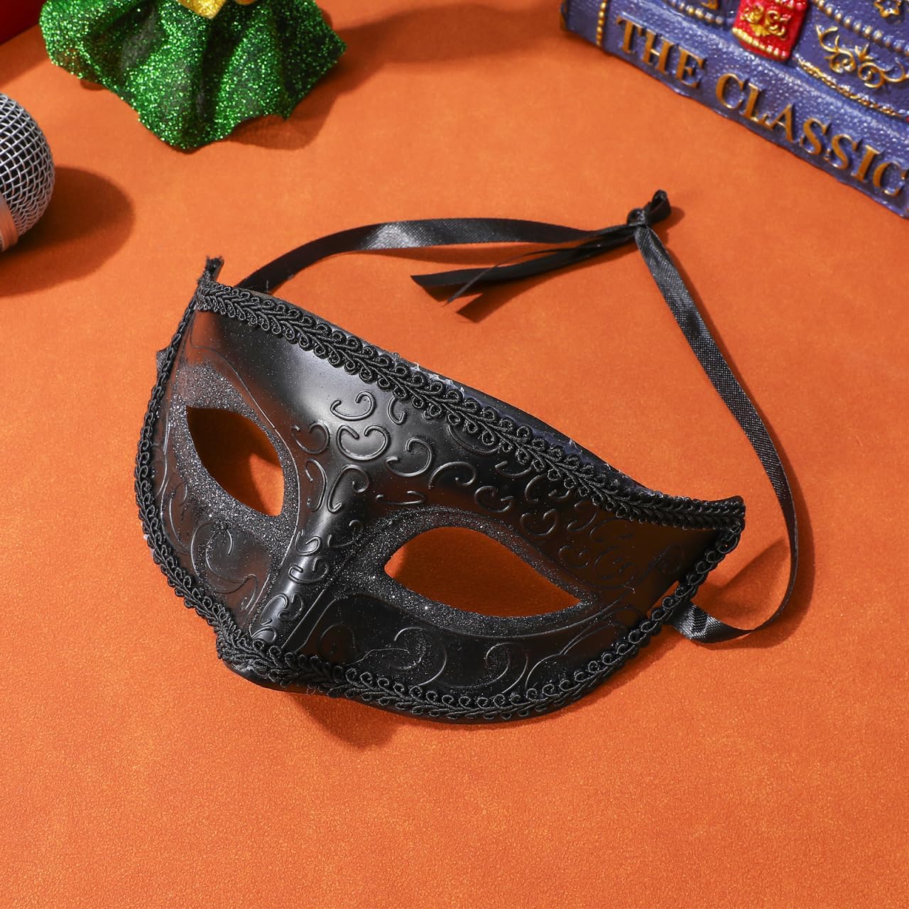 Masquerade Mask for Men, Couple Venetians Party Mask Black Half Face Masks for Halloween Carnival Costume Party (Charismatic)