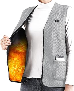 Women's Upgraded Lightweight Heating Vest With 3 5 Heating Level Included) Jacket (Batteries Heating Not Coat ZonesNeck Washable Vest Women's Heating Heated 3 Levels Ladies Lightweight Heated Gilet