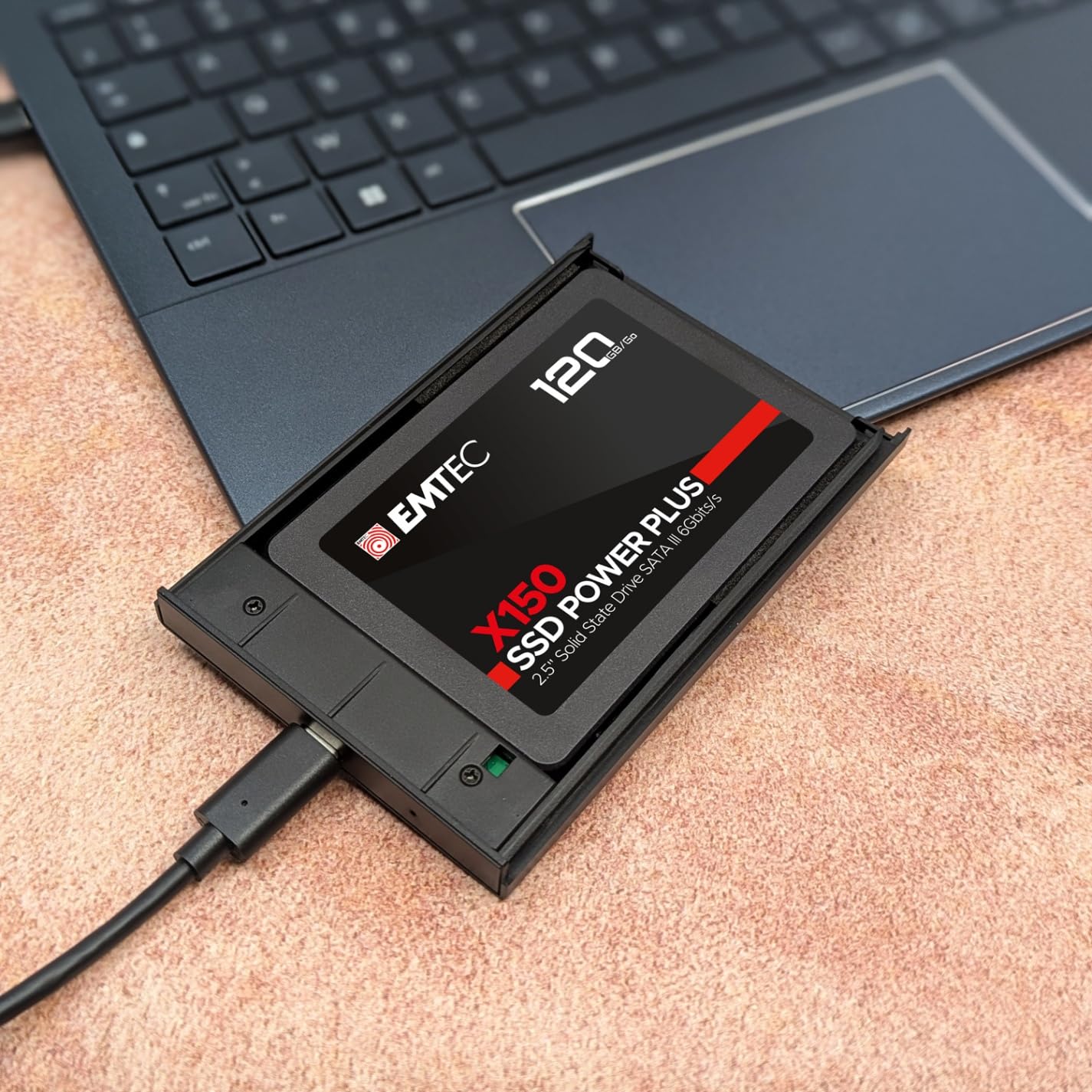 EMTEC - Disque Dur SSD Interne 2,5" - SATA - Collection X150 Power Plus - 3D NAND - 120Go - 10x Plus Rapide qu’un Disque Dur Classique - Ultra-Performant