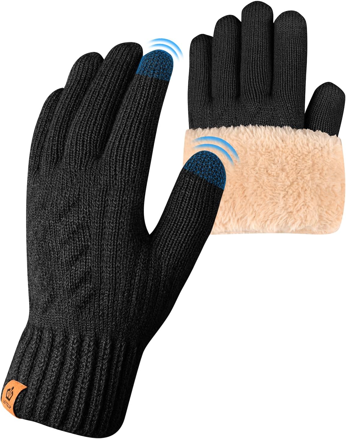 Thermal Winter Gloves-Fleece Lining Touch Screen Knit Stretchy Warm Gloves for Running Cycling Riding- Men Women