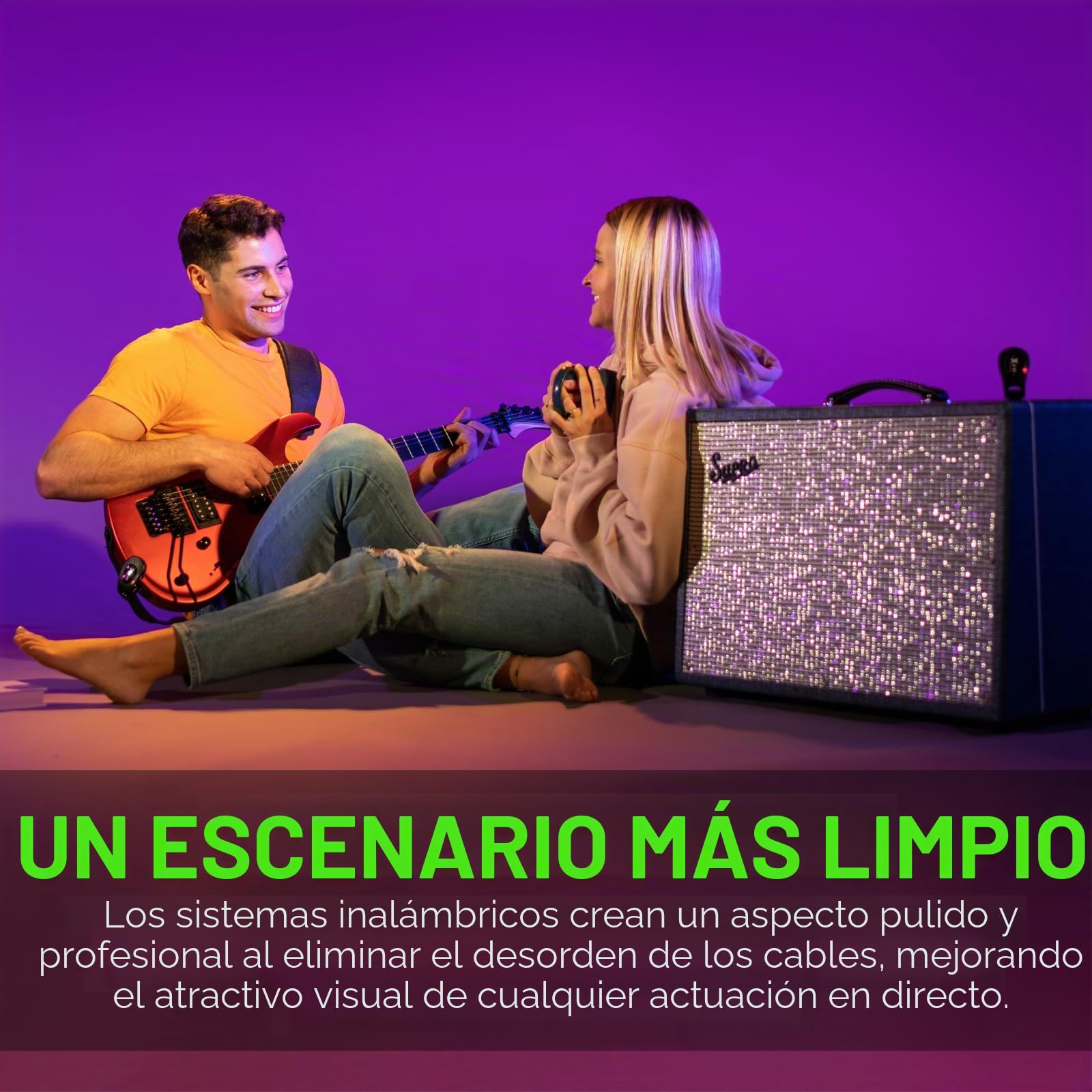 X-Vive U2 - Sistema inalámbrico de guitarra, color negro