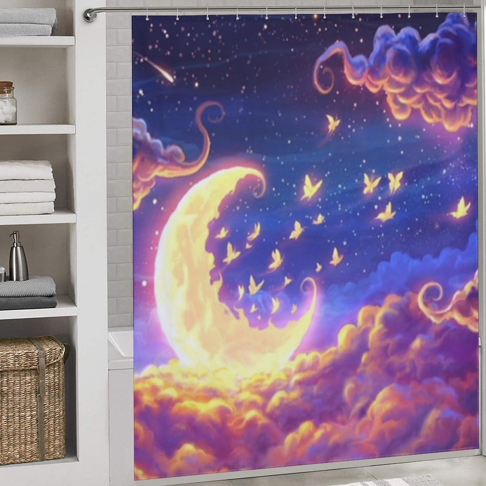 Rideaux salle de bain nuit étoilée pour une ambiance zen et relaxante
