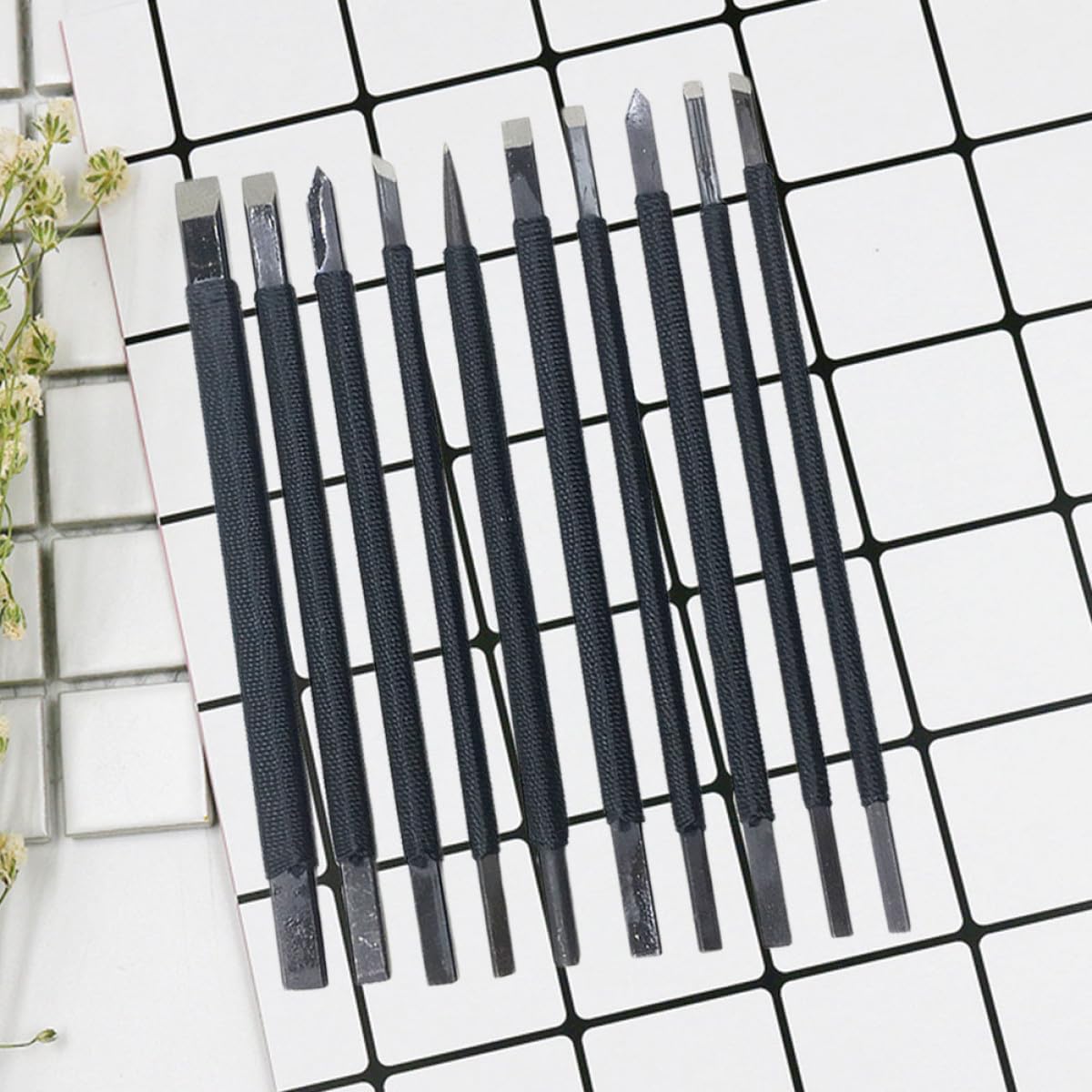 TOYANDONA Gravierwerkzeug Satz aus Wolframstahl für Schmuck und Stein Stichel Gravierstift Schnitzset für Anfänger und Profis