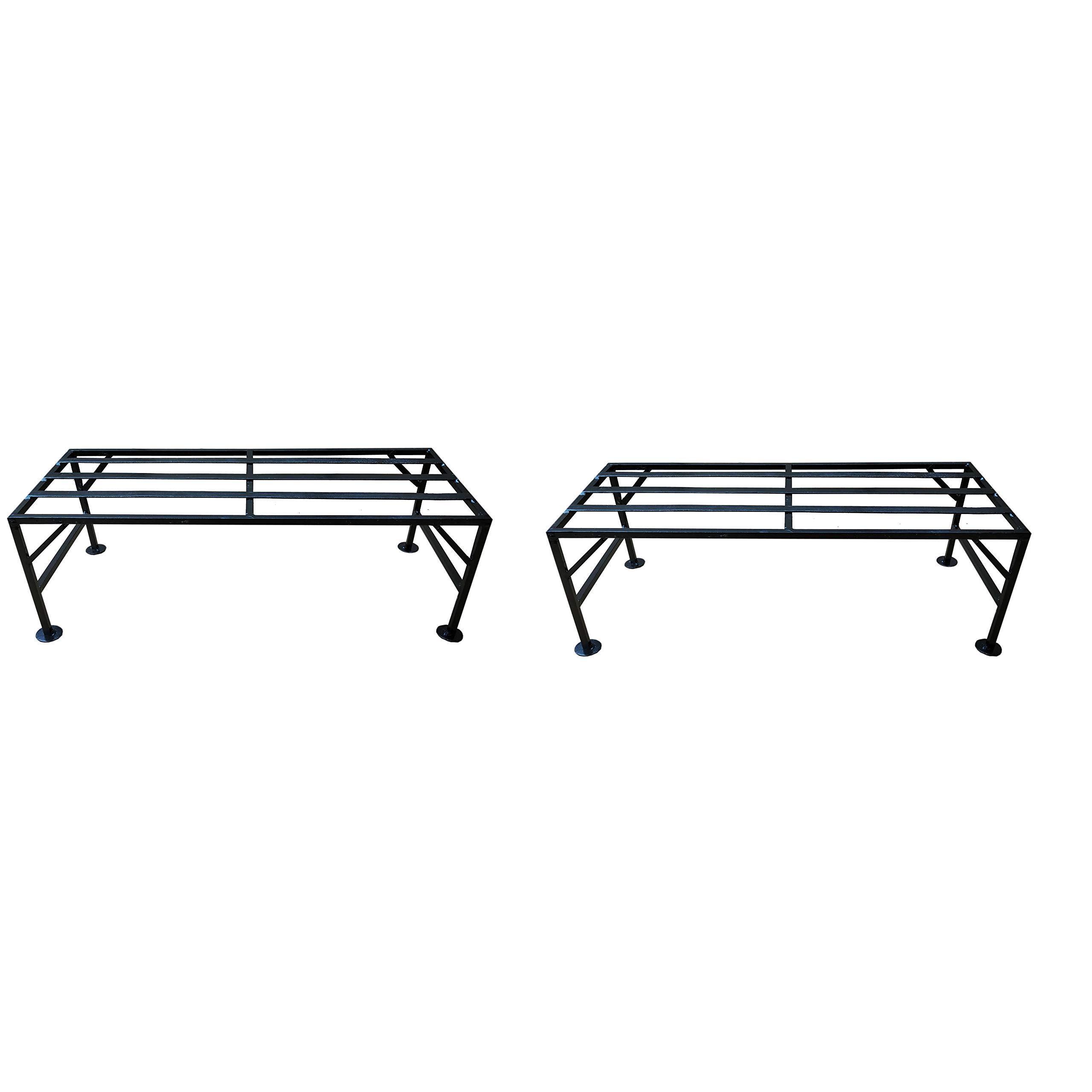 AMRON Single Step Pot Holder/ 1 Step Plant Stand, Garden Bench,Iron Bench for Roof and Outdoor (24 Inch, Set of 2) (Black)-image-44