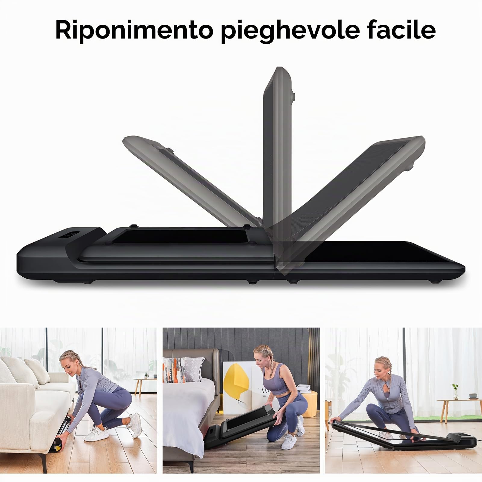WALKINGPAD Tapis Roulant C2 (S1), Tapis Roulant Elettrico Pieghevole Sotto la Scrivania, 6 km/h, per Casa e Ufficio, con Telecomando e App