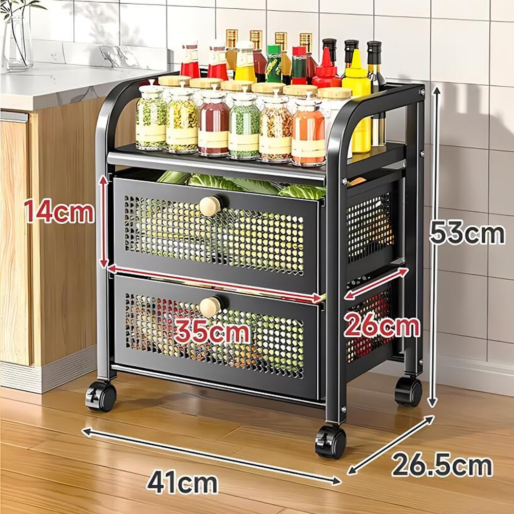 Scaffale portaoggetti in metallo multistrato per cucina, soggiorno, bagno e balcone, carrello versatile per frutta, verdura, design da pavimento