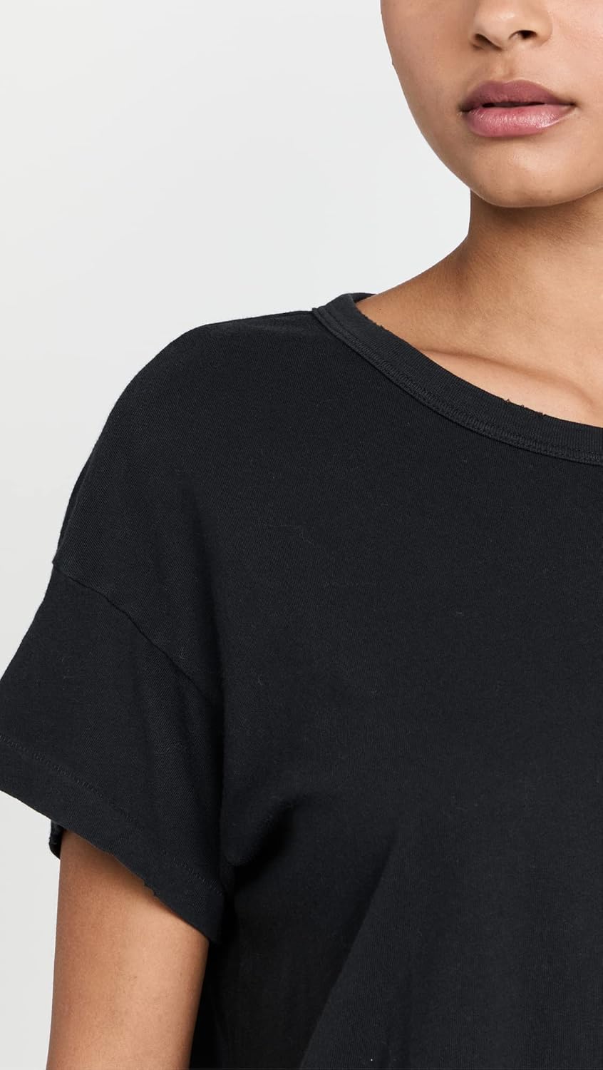 THE GREAT. Women's The Boxy Crew Tee, Almost Black, XS - Image 6