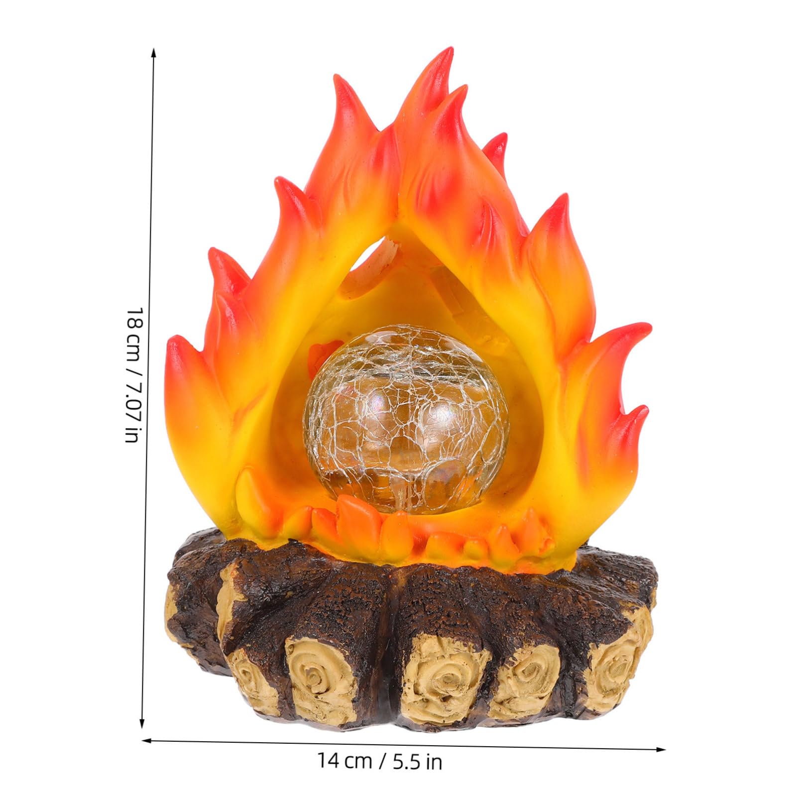 KALLORY Realistic Solar Flicker Lantern Solar Floor Lamps Outdoor d Campfire Night Light Led Fake Fire Logs for Home Decor