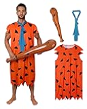 Halloween Wilma Fred Caveman Costume for Adult Party Fred Caveman Cartoon Character Family Costume