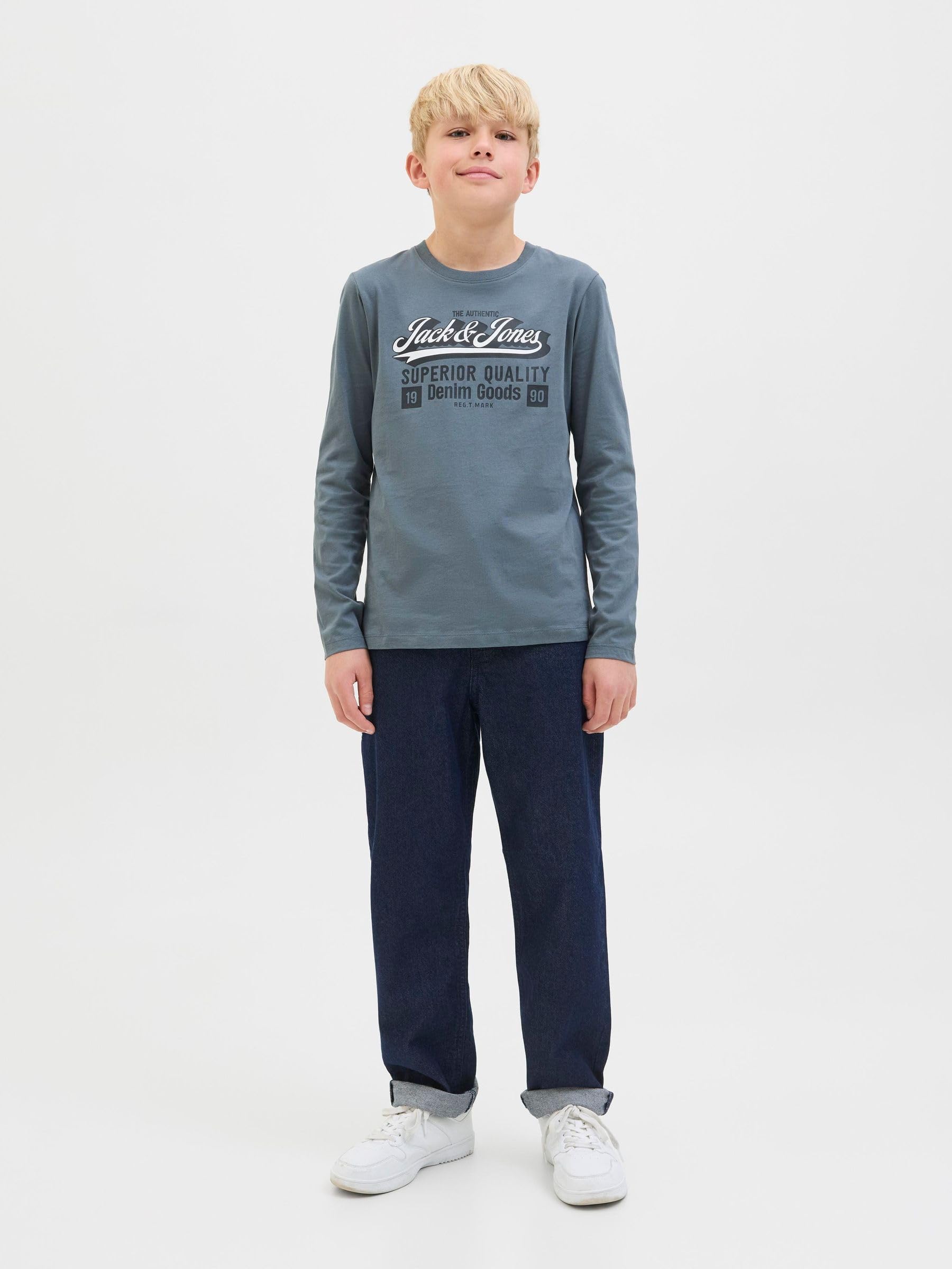 JACK & JONES Jjelogo Tee Ls O-NEC 2 Col Aw25 Noos JNR Jjelogo T-Shirt Ls O-NEC 2 Col Aw25 Noos JNR Homme (Lot de 1)