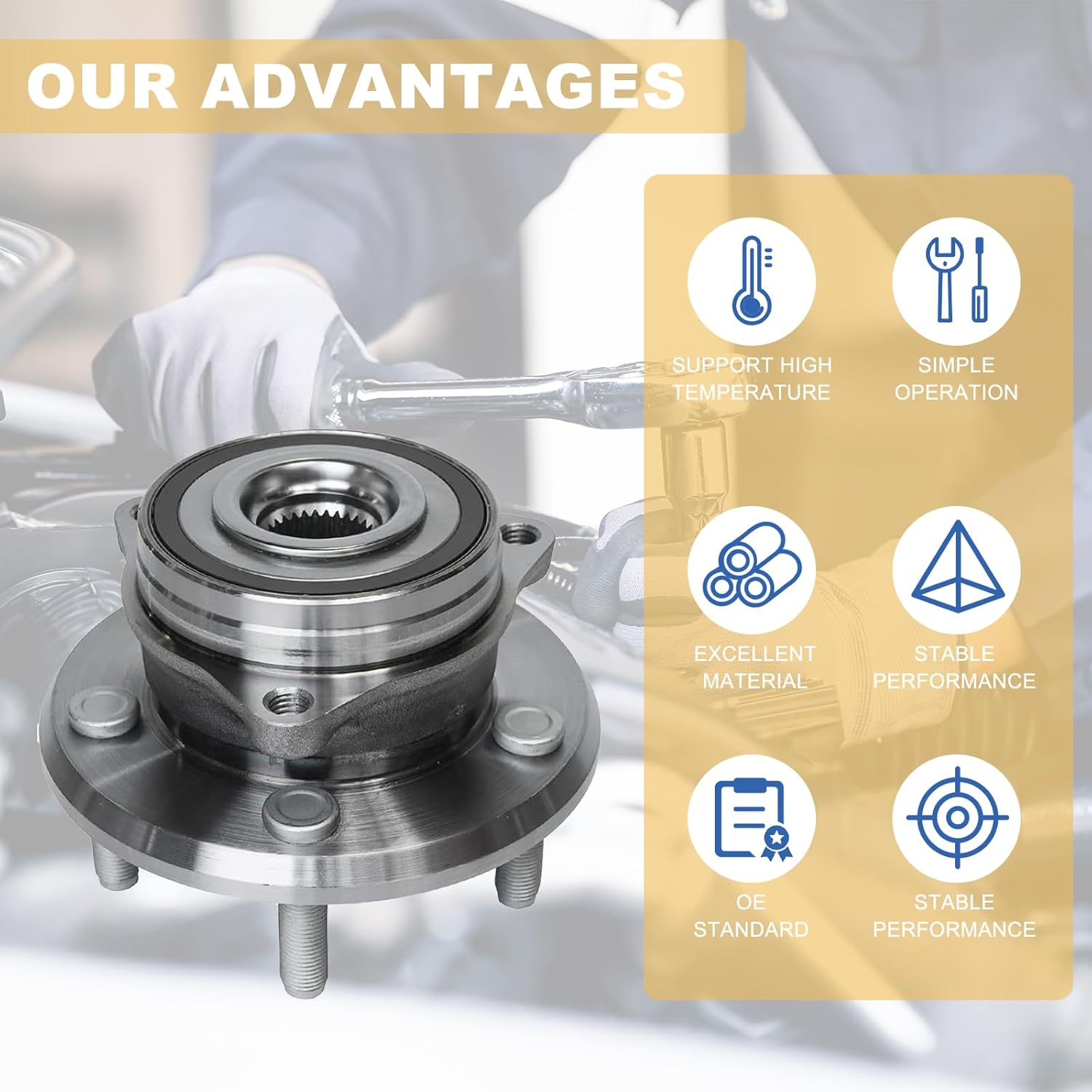 513324 Pair 2 Front Wheel Bearing and Hub Assembly for 2011-2024 Dodge Durango, 2011-2022 Jeep Grand Cherokee WK