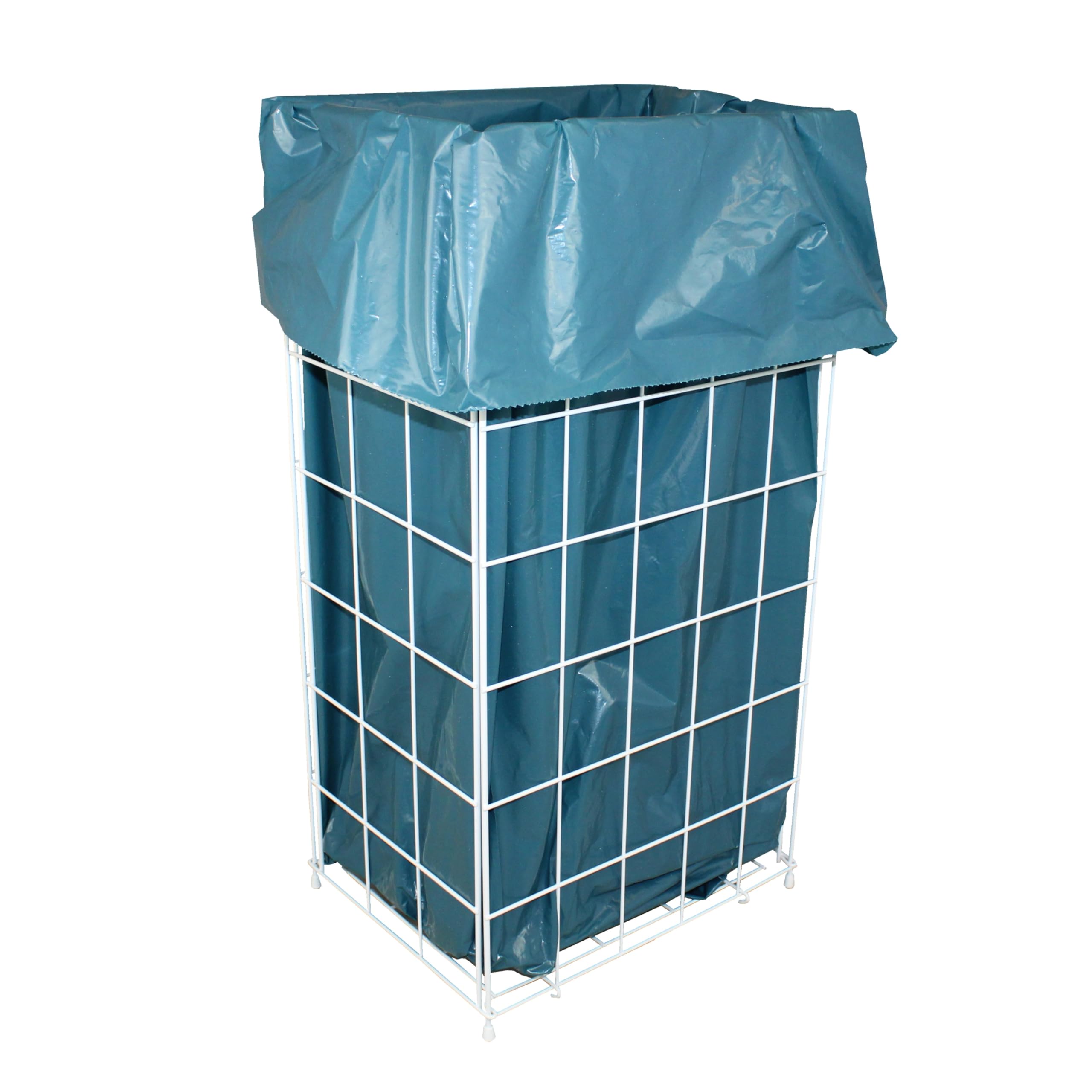 Abfallkorb, Sammelkorb, Papierkorb 54 Liter Metall weiß