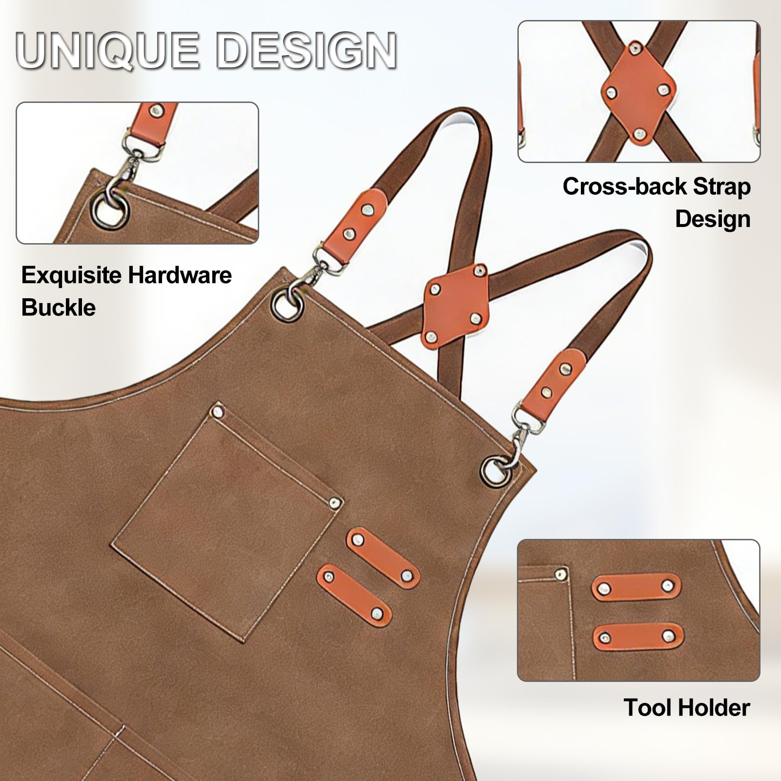Chef Apron for Men & Women Adjustable， Waterproof Apron with Pocket，Kitchen Cooking Aprons for BBQ，Baking ，Coffee House& Restaurant