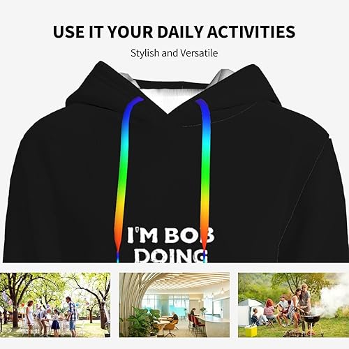 Miniatura 9 de Im_Bob_Doing Bob Things Logo Man'S Hoodies Fashion Double Sided Print With Hat And Pocket Sweater