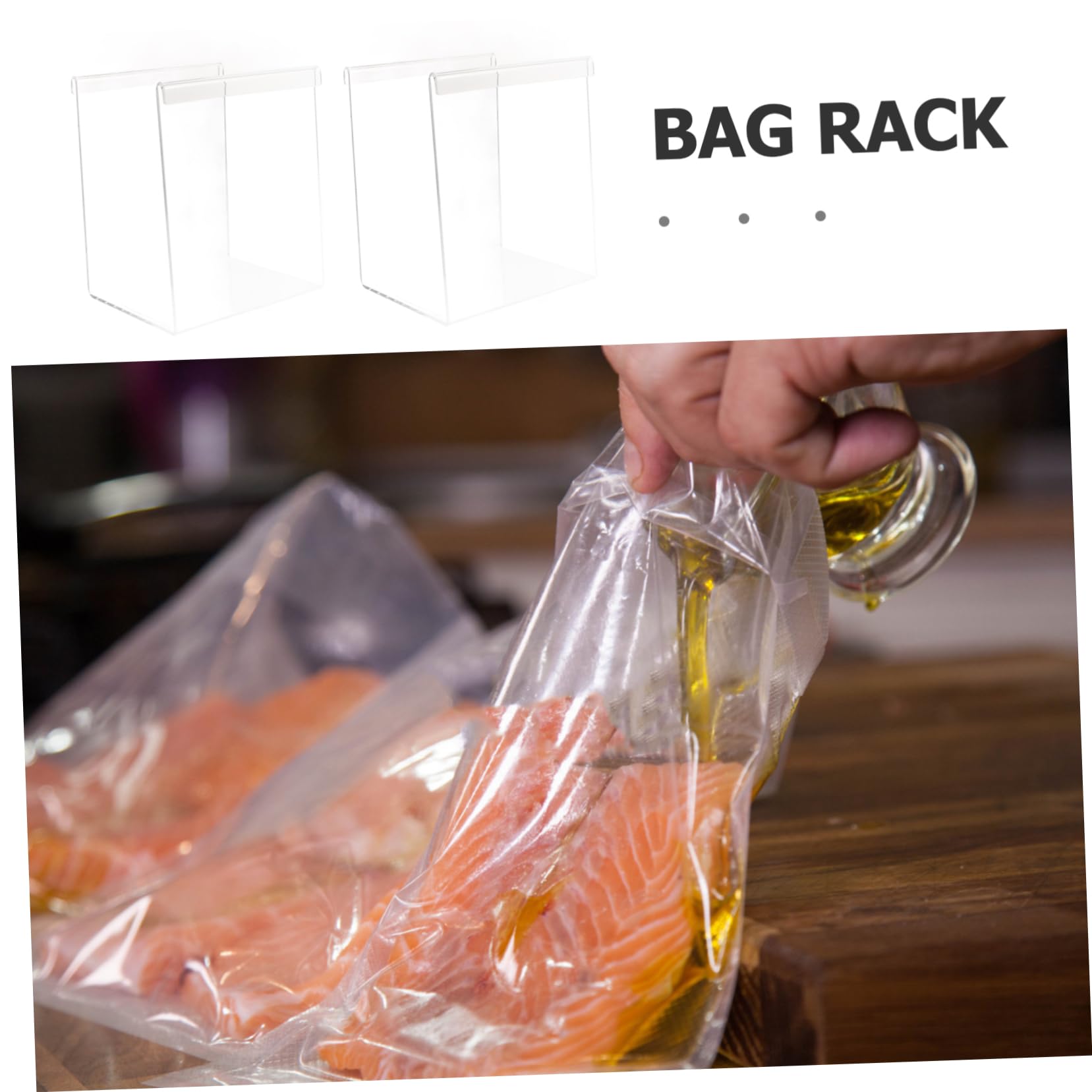 2pezzi per Sacchetti Stabile Congelatore e Preparazione Accessorio Versatile per Organizzazione e Conservazione