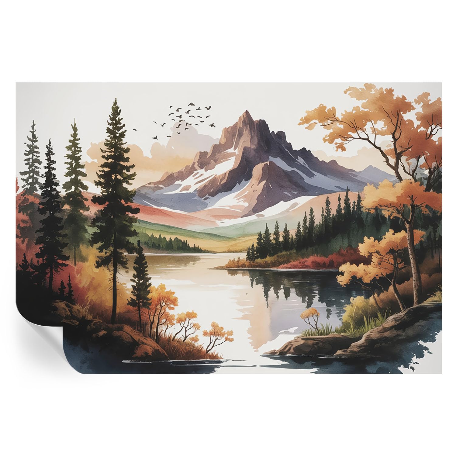 Fotomurales salón adhesivos de otoño en la montaña 152x104 cm para tapar imperfecciones pared