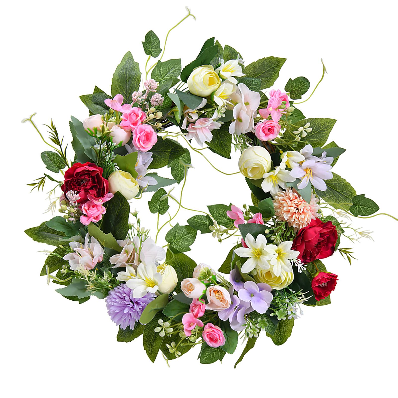 Fleurs artificielles de 40 cm de porte avant pour résoudre le problème des couronnes fannées