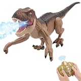 Remote Control Dinosaur Toys for Boys 3 4-7 8-12- RC Realistic Big T-Rex Gifts for Kids, Interactive Dino with Light Roar Spray Touch Sensing