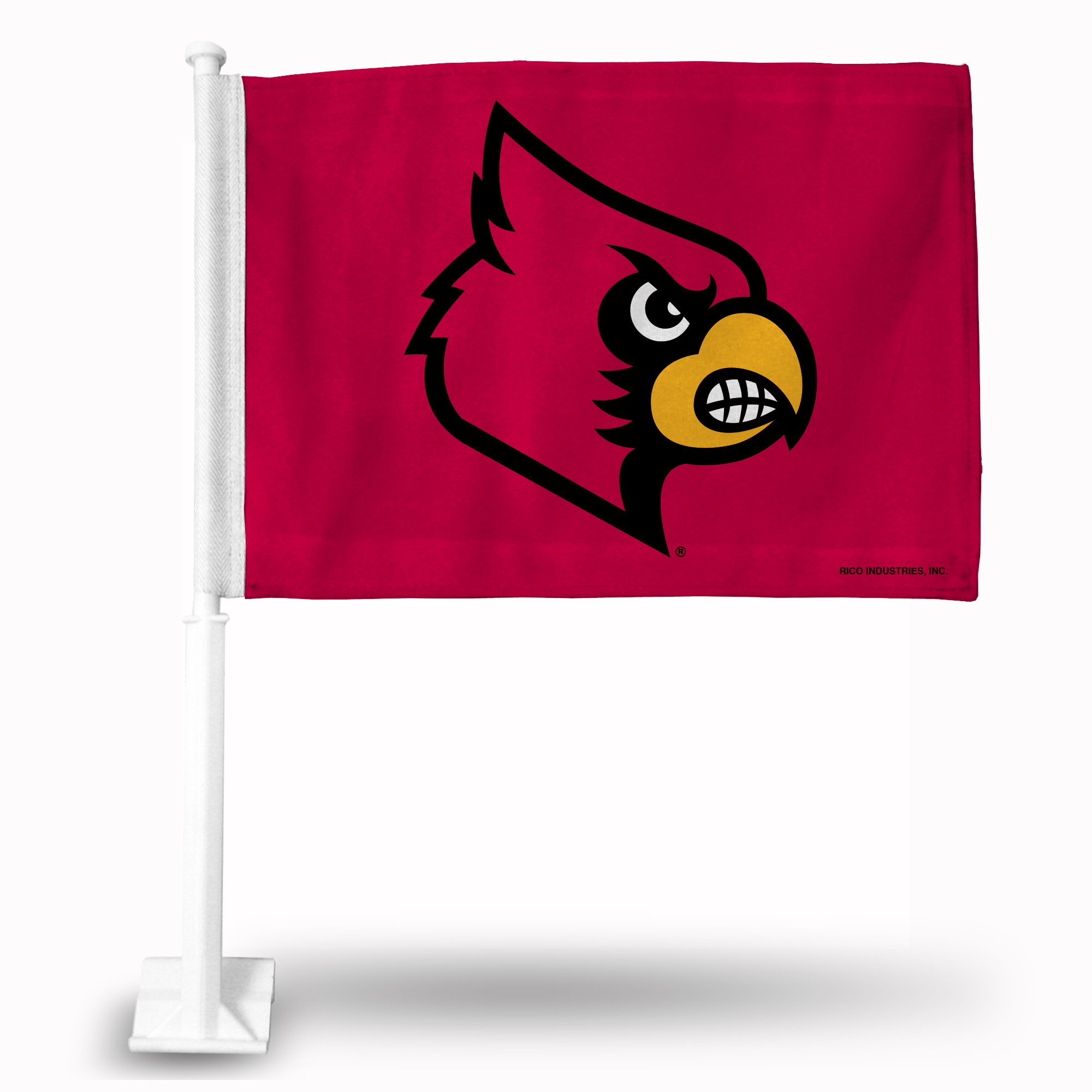 Rico Industries NCAA Rico Industries Louisville Cardinals Red Double Sided Double Sided Car Flag - 16