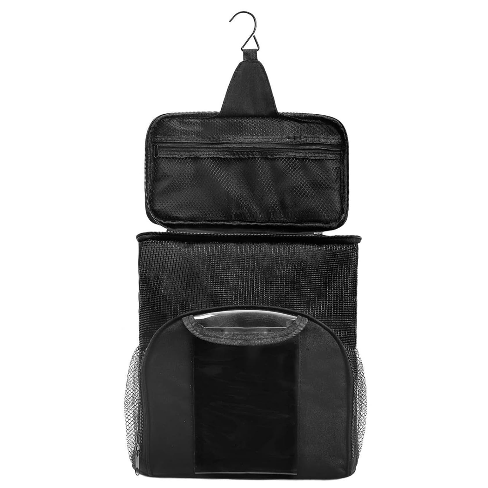 Mesh Shower Tote Large Capacity Mesh Shower Bag Waterproof Fast Drying Hanging Shower Organizer with Multi Pockets Hook