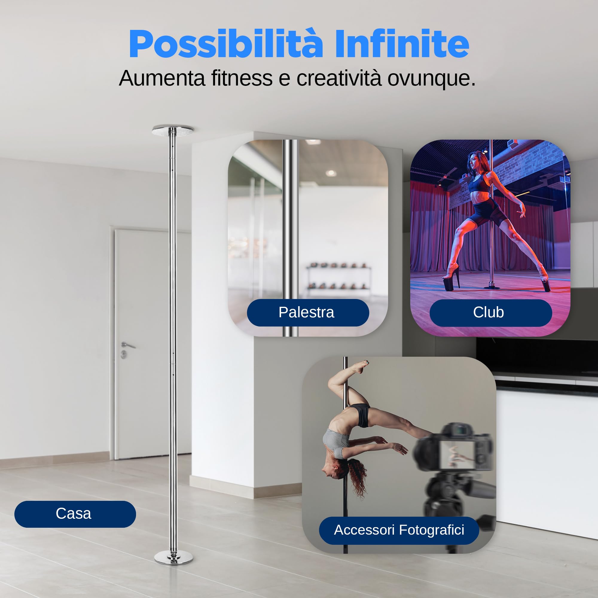 SereneLife Professional Upgrade Spinning Dance Pole